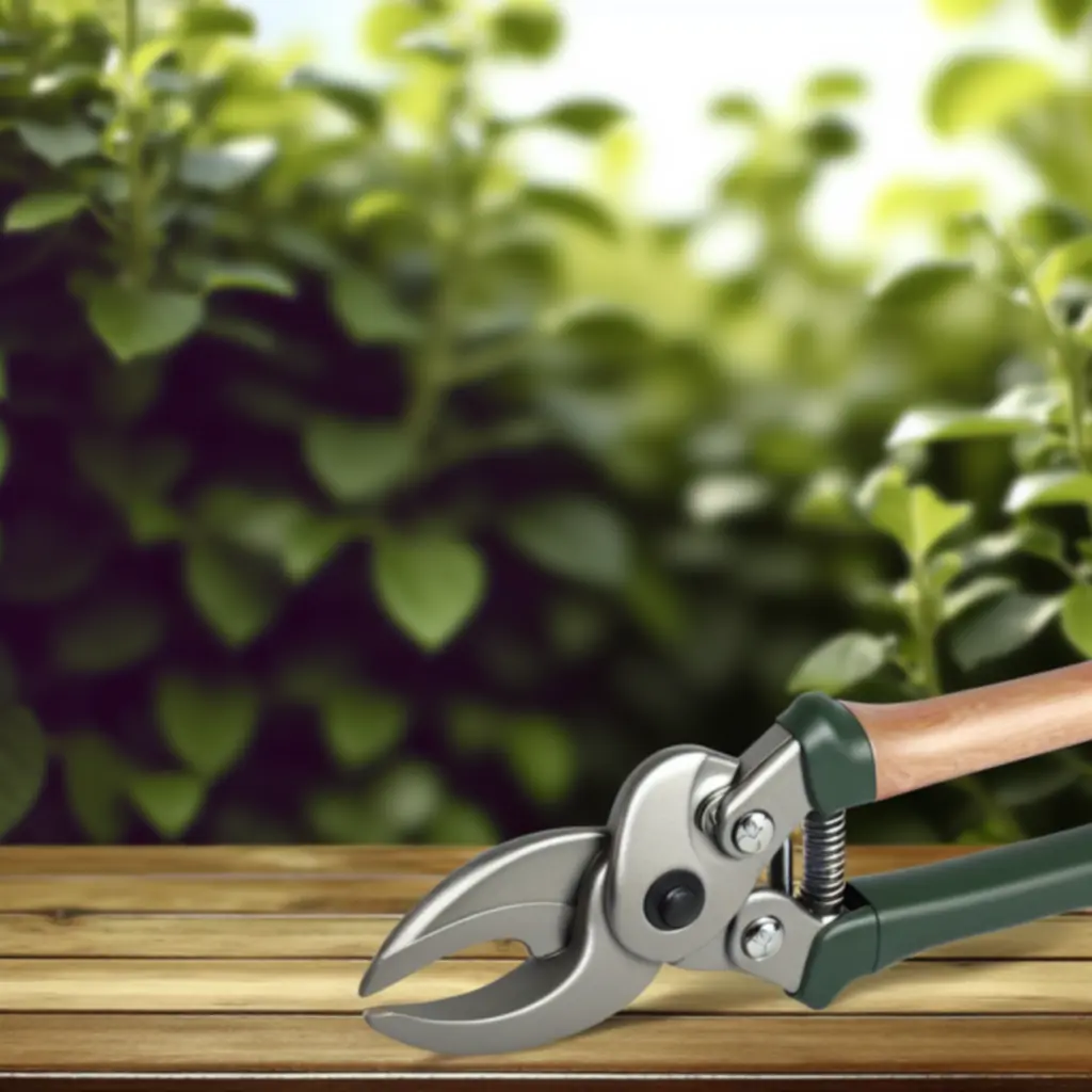 Wyróżnione narzędzie ogrodnicze miesiąca prezentowane w ogrodzie