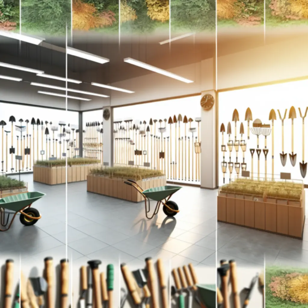 Nowoczesne narzędzia ogrodnicze prezentowane w sklepie internetowym